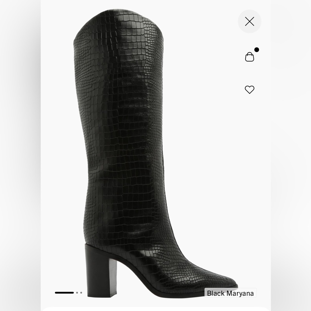 Schutz Croc Embossed Black Boots sz 8.5